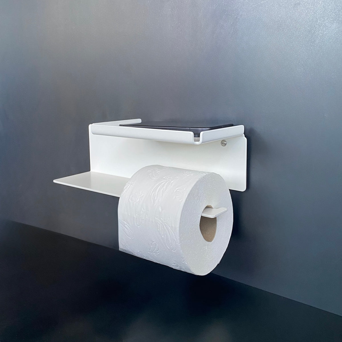 Roll & Scroll – WC-Papierhalter mit Ablage, Rolle rechts