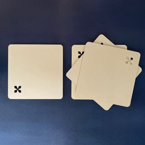 Glasuntersetzer aus Aluminium – Gold eloxiert, 6er-Set
